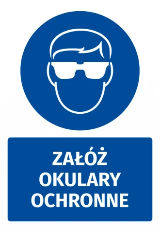 Mandatory Safety Sign Information Sticker Put On Protective Glasses