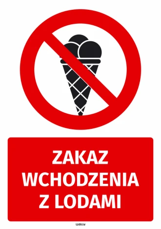 Prohibition Sticker Ice Cream Is Not Allowed