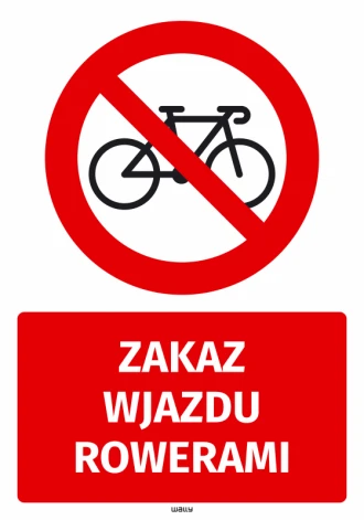 Prohibition Sticker Bicycles Are Not Allowed