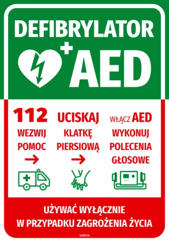 Information Sticker Aed Defibrillator With Help Manual