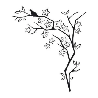 Decorative Sticker Bird Tree 2115