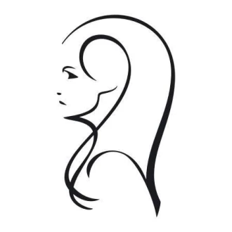 Decorative Sticker Female Profile 2031