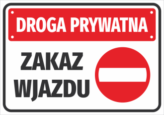 Information Sticker Private road No entry