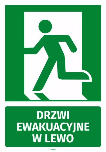 Information Sticker: Emergency Exit to the Left