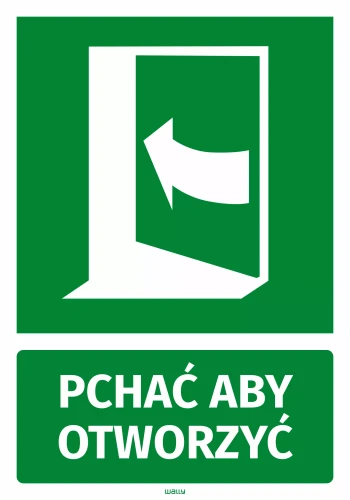 Information Sticker on Door: Push to Open