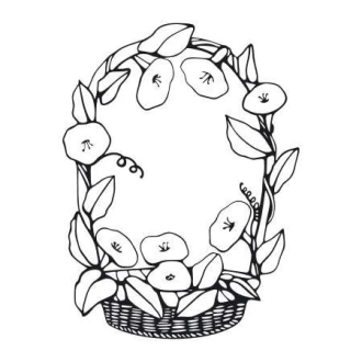 Sticker Basket With Flowers 2048