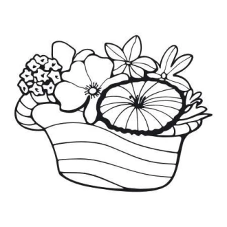 Flower Sticker In Basket 2052