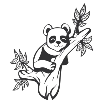 Wall Sticker For Children Panda Bear 2401