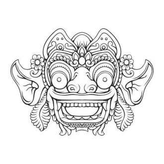 Sticker Mask Bali Mask 2095