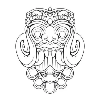 Wall Sticker Mask Bali Mask 2097