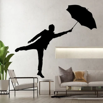 Wall Sticker Man With Umbrella 2399