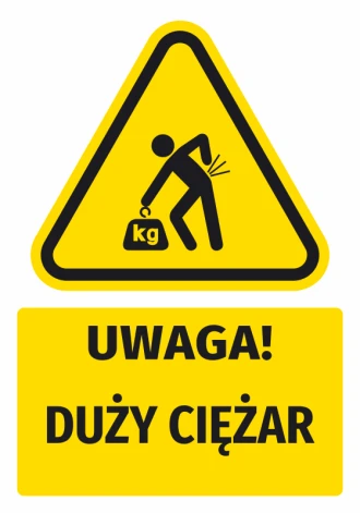 Warning Sign, Safety Information Sticker Attention! Heavy Weight