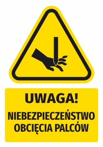 Warning Sign, Safety Information Sticker Attention! Danger Of Cutting Fingers