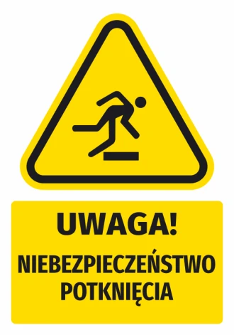 Warning Sign, Safety Information Sticker Attention! Tripping Hazard