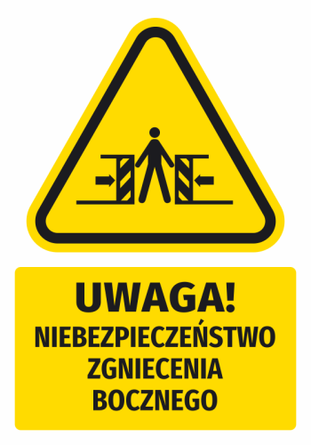 Warning Sign, Safety Information Sticker Attention! Danger Of Side Crushing