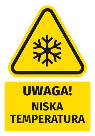 Warning Sign, Safety Information Sticker Attention! Low Temperature