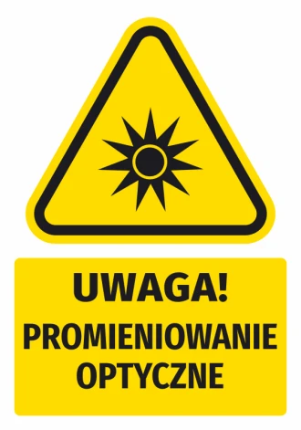 Warning Sign, Safety Information Sticker Attention! Optical Radiation