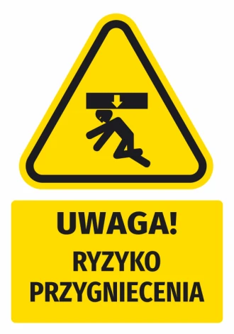 Warning Sign, Safety Information Sticker Attention! Risk Of Crushing