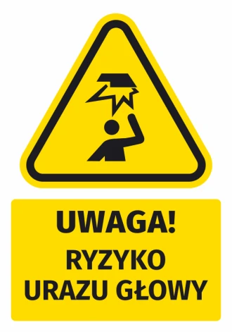 Warning Sign, Safety Information Sticker Risk Of Head Injury