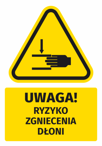 Warning Sign, Safety Information Sticker Attention! Risk Of Crushing Hands