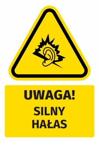 Warning Sign, Safety Information Sticker Attention! Strong Noise