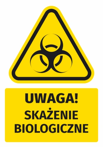 Warning Sign, Safety Information Sticker Attention! Biological Contamination