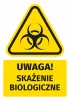 Warning Sign, Safety Information Sticker Attention! Biological Contamination