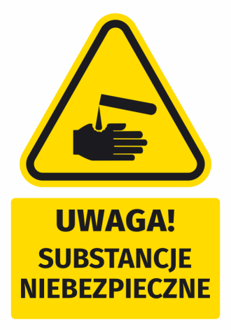Warning Sign, Safety Information Sticker Attention! Dangerous Substances