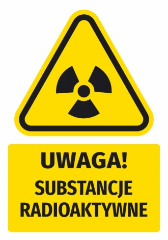 Warning Sign, Safety Information Sticker Attention! Radioactive Substances