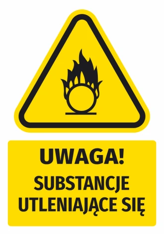 Warning Sign, Safety Information Sticker Attention! Oxidizing Substances