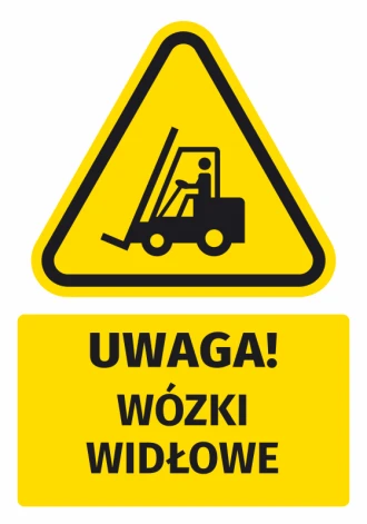 Warning Sign, Safety Information Sticker Attention! Forklifts