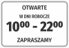 Naklejka Otwarte wraz z godzinami pracy - przykład