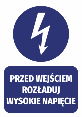 Information Sticker Discharge High Voltage Before Entering