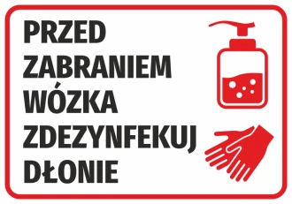 Information Sticker Disinfect Your Hands Before Taking The Trolley