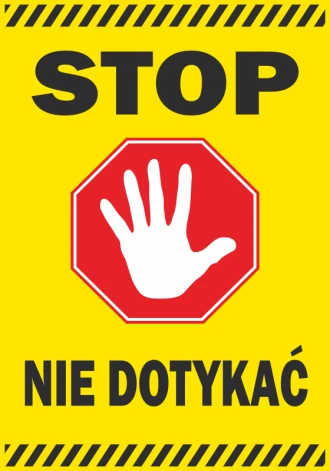 Information Sticker Stop, Do Not Touch