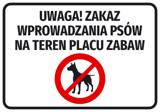Information Sticker Attention! Dogs Are Not Allowed On The Playground
