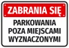 Information Sticker It Is Forbidden To Park Outside The Designated Places