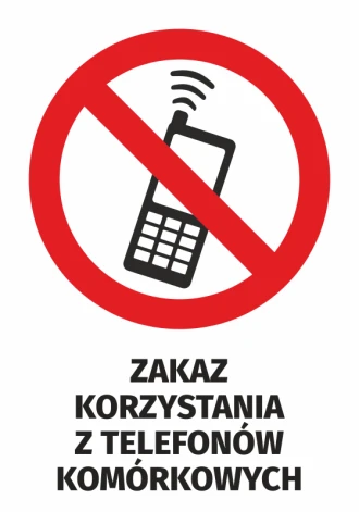 Information Sticker Prohibition Of Using Cell Phones N530