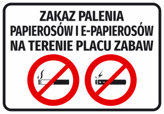 Information Sticker It Is Forbidden To Smoke Cigarettes And E-Cigarettes In The Playground