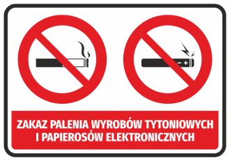 Information Sticker Smoking and electronic cigarettes are forbidden N137