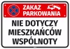 Sticker: No Parking – Community Residents Excepted