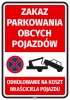 Sticker: No parking for unauthorized vehicles