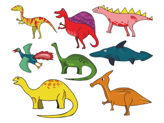 Wall stickers set of dinosaurs 2420