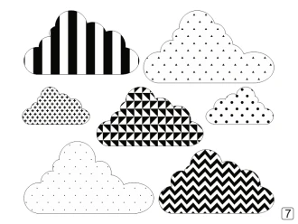 Wall Stickers Set Colorful Clouds 2441