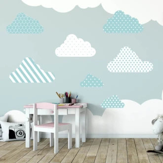 Wall Stickers Set Colorful Clouds 2441