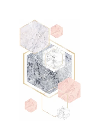 Poster Marble Hexagons 061