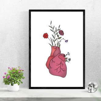 Poster heart and flowers 172