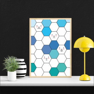 Poster hexagons 130