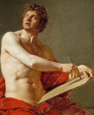 Reproduction Academic Study Of A Male Torso, Jean Auguste Dominique Ingres