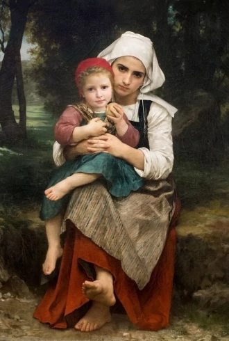 Reproduction Breton Brother And Sister, William-Adolphe Bouguereau